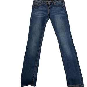 VIP Jeans Low Rise Regular Skinny Dark Wash‎ Copper Stitch, Size 5/6